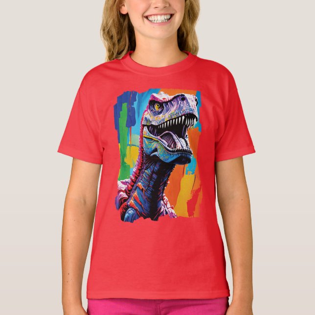 Camiseta Retrato De Pintura De Un Rex De Tirano | T-Rex (Anverso)