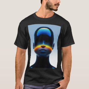 Camiseta Retrato de Pixel Art Futurista