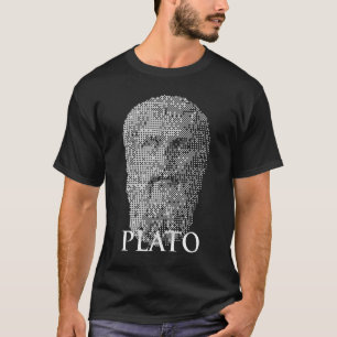 Camiseta Retrato de Plato en Trama de Medios Tonos