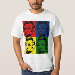 Camiseta Retrato de Pop Art Abe Lincoln - Shirt