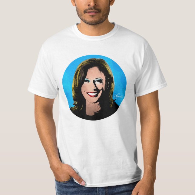 CAMISETA RETRATO DE POP ART KAMALA HARRIS (Anverso)