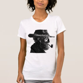 Camiseta Retrato de puntos y líneas: anciano sabio fumando