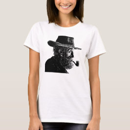 Camiseta Retrato de puntos y líneas: anciano sabio fumando