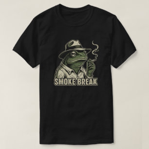 Camiseta Retrato de rana áspero - "Pausa para fumar" Anima 