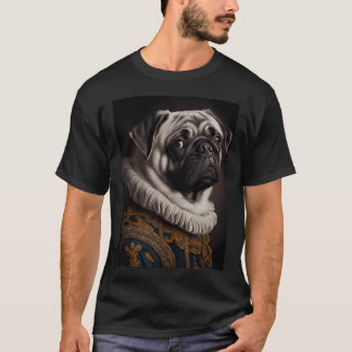 Camiseta Retrato de raza de perro Pug Renacimiento Real Ani