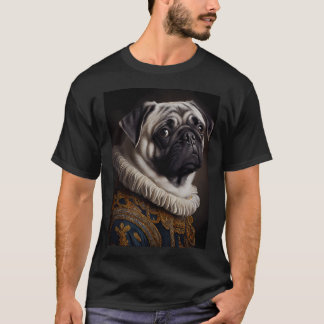 Camiseta Retrato de raza de perro Pug Renacimiento Real Ani