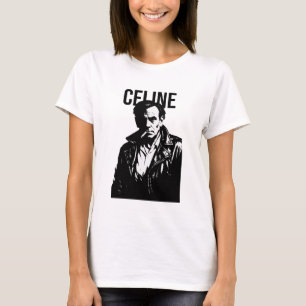 Camiseta Retrato de Rebelde Negro Louis-Ferdinand Celine