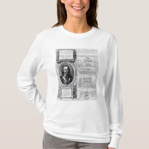 Camiseta Retrato de rey Charles I con los diagramas