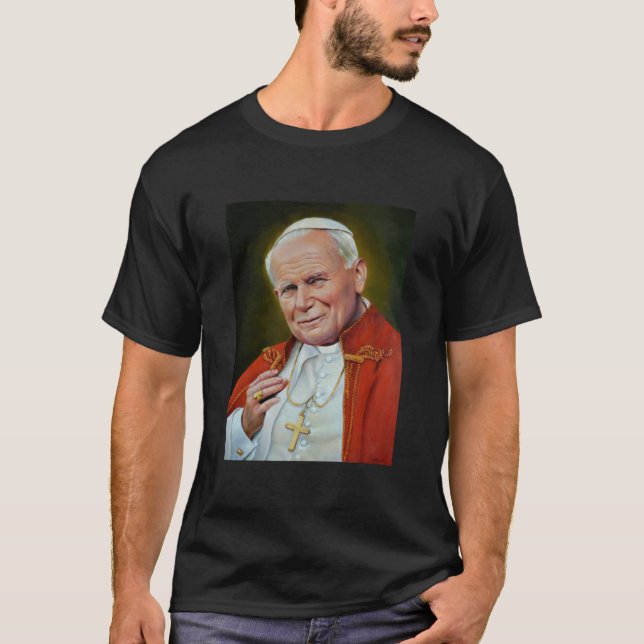 Camiseta Retrato de San Juan Pablo II, religioso (Anverso)