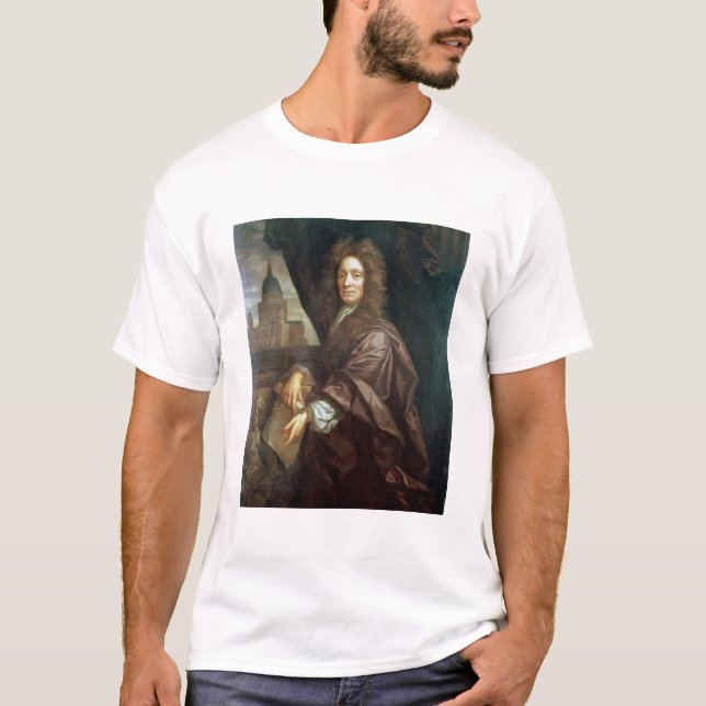 Camiseta Retrato de sir Christopher Wren (aceite en lona) (Anverso)