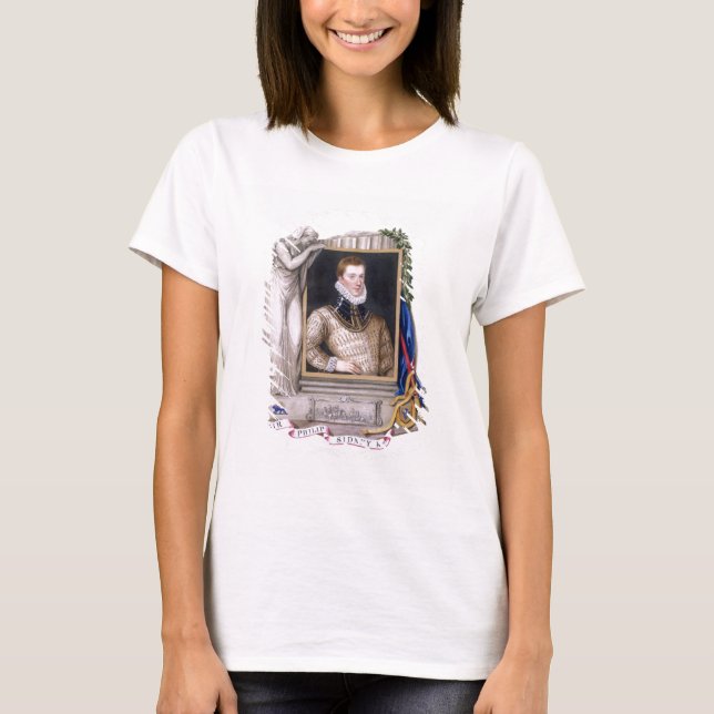 Camiseta Retrato de Sir Philip Sidney (1554-86) de 'Memo (Anverso)
