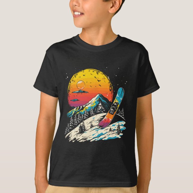 Camiseta Retrato de Snowboard Deportes de invierno (Anverso)