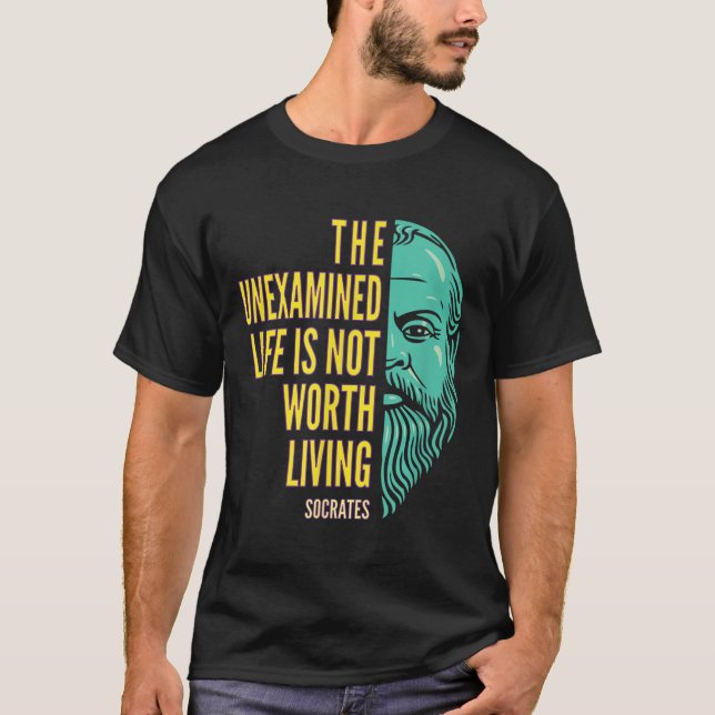 Camiseta Retrato de Sócrates &amp; Cotización Inspiradora_  (Anverso)