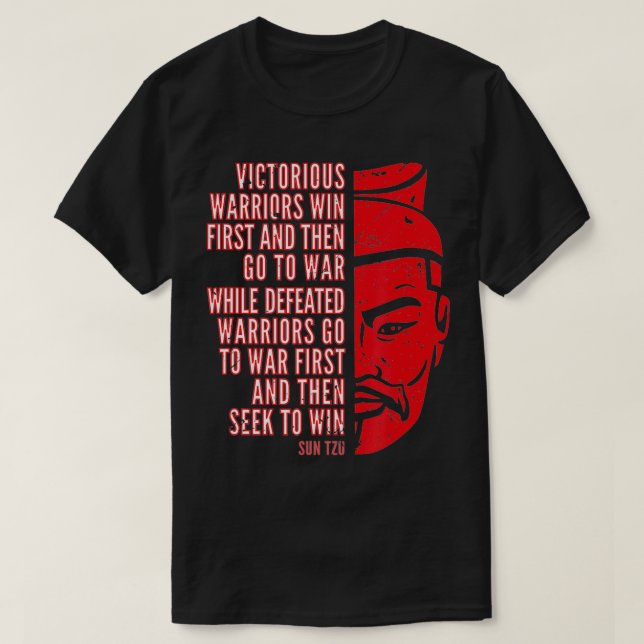Camiseta Retrato de Sun Tzu rojo angustiado de Guay con cit (Diseño del anverso)