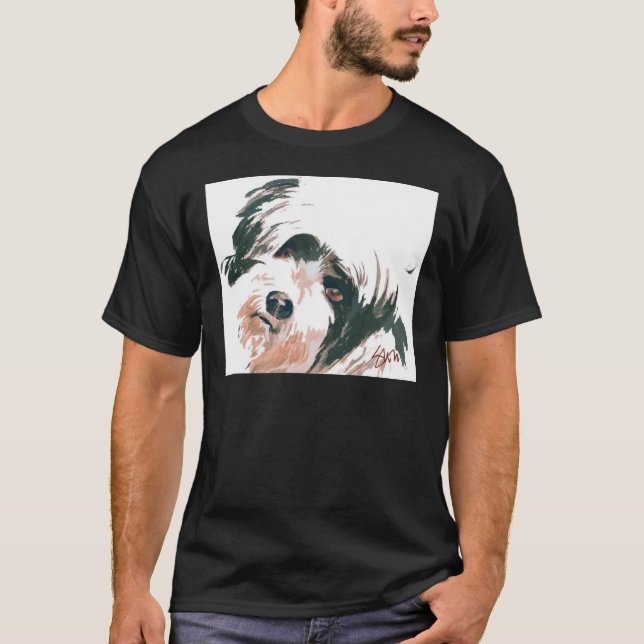 Camiseta Retrato de Terrier tibetano (Anverso)