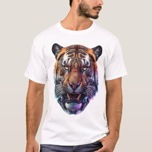 Camiseta Retrato de Tigre Bio-Mecánico Cibernético