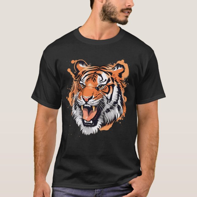 Camiseta Retrato de tigre ruidoso (Anverso)