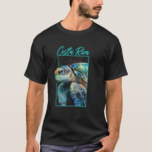 Camiseta Retrato de tortuga acuática de Costa Rica (Anverso)