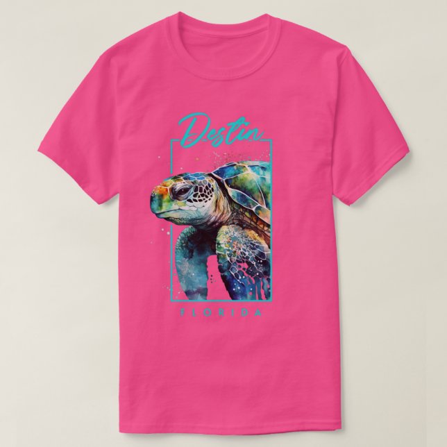 Camiseta Retrato de tortuga acuática de Destin Florida (Diseño del anverso)