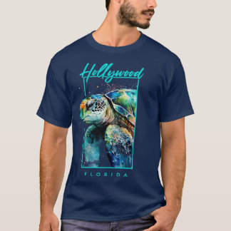 Camiseta Retrato de tortuga marina de Hollywood Florida