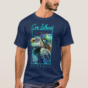 Camiseta Retrato de tortuga marina de la isla del mar en Ge