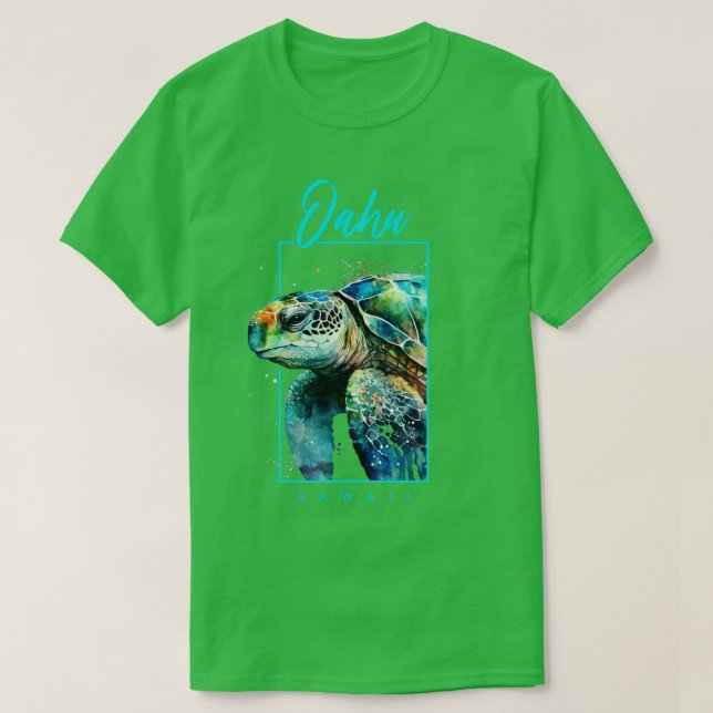 Camiseta Retrato de tortuga marina Oahu Hawaii (Diseño del anverso)