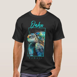 Camiseta Retrato de tortuga marina Oahu Hawaii