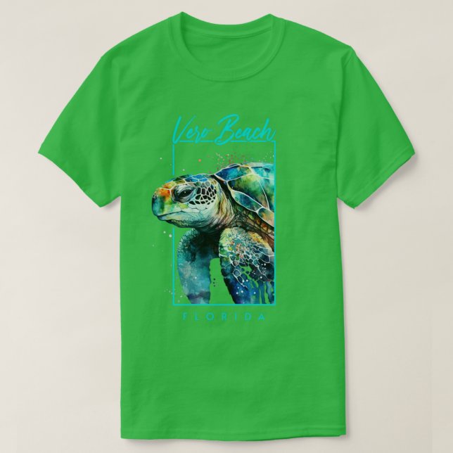 Camiseta Retrato de tortuga marina Vero Beach Florida (Diseño del anverso)