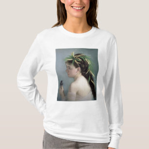 Camiseta Retrato de un chica que sostiene un gorrión