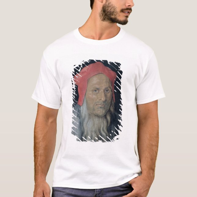 Camiseta Retrato de un hombre barbudo en Red Hat, 1520 (Anverso)