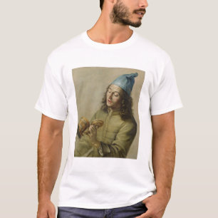 Camiseta Retrato de un hombre joven que sostiene un tanque