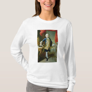 Camiseta Retrato de un muchacho con el perro de aguas del