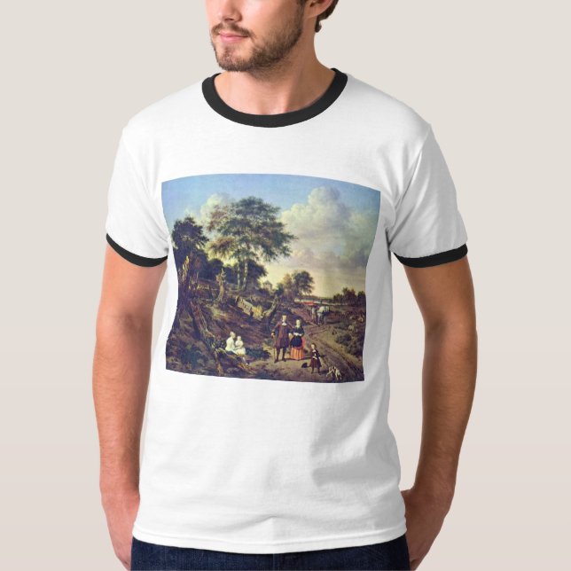Camiseta Retrato de un par con dos niños (Anverso)