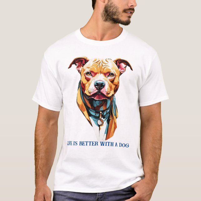 Camiseta Retrato de un perro en la técnica acuarela (Anverso)
