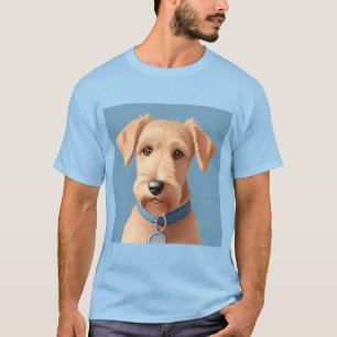 Camiseta Retrato de un perro lindo que lleva un collar azul
