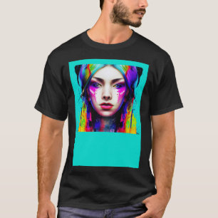 Camiseta Retrato de una bella diosa con un brillante diseño