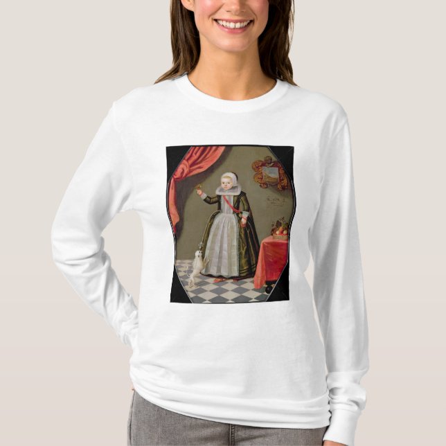 Camiseta Retrato de una chica joven con un pájaro (Anverso)