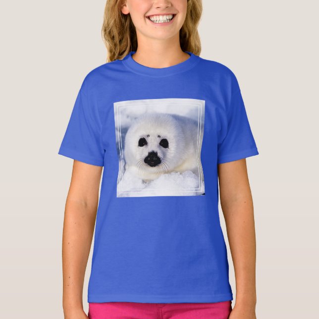 Camiseta Retrato de una cría de foca arpón (Anverso)