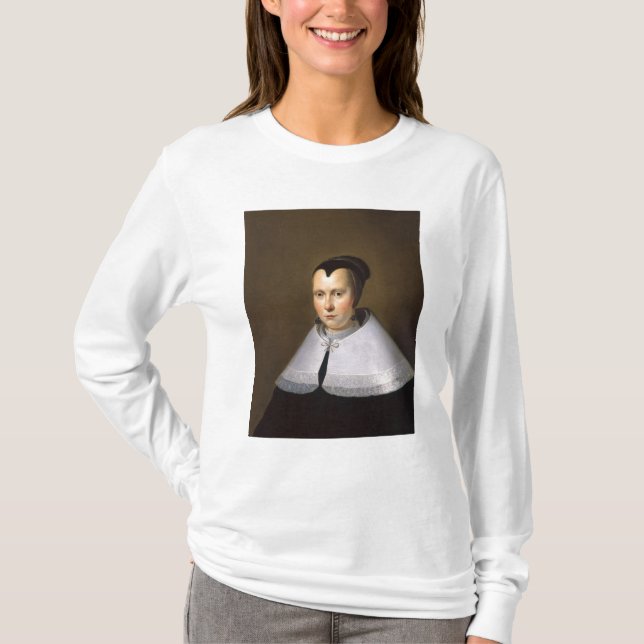 Camiseta Retrato de una mujer (aceite en el panel (Anverso)