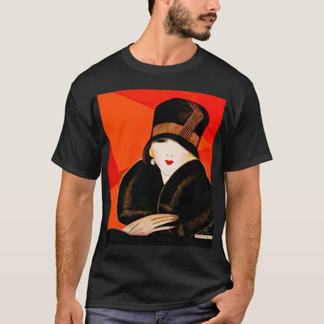 Camiseta Retrato de una mujer Art Decó (Anverso)