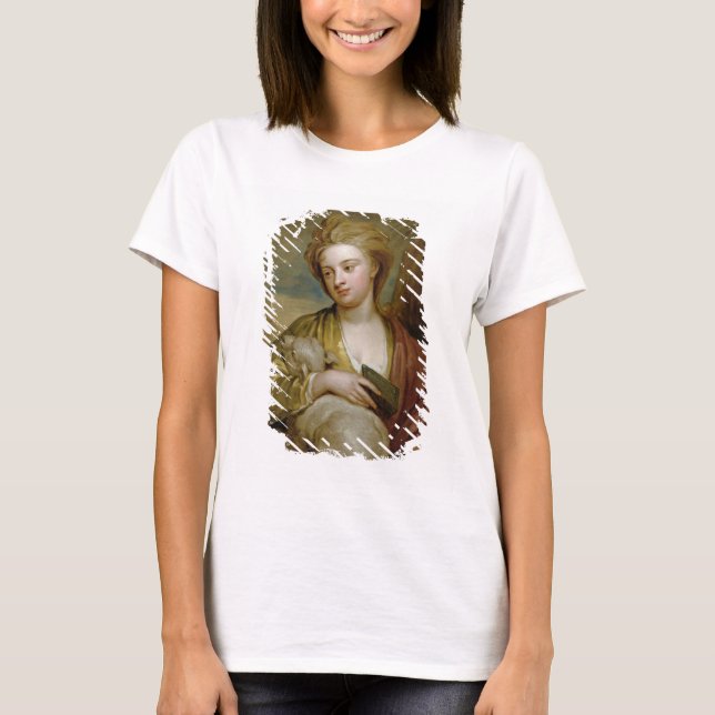 Camiseta Retrato de una mujer como St. Agnes, tradicionalme (Anverso)