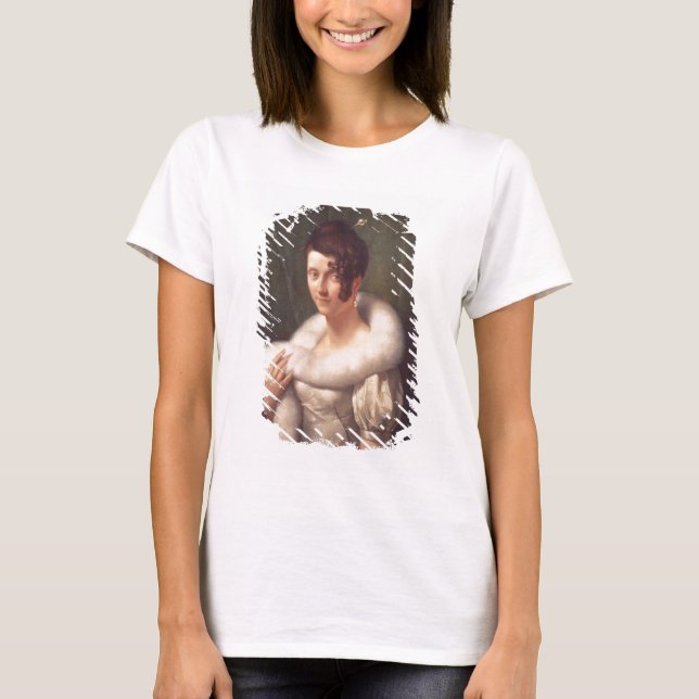 Camiseta Retrato de una mujer con un vástago de pelo (Anverso)