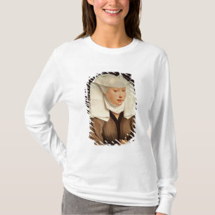 Camiseta Retrato de una mujer joven en un gorra fijado,