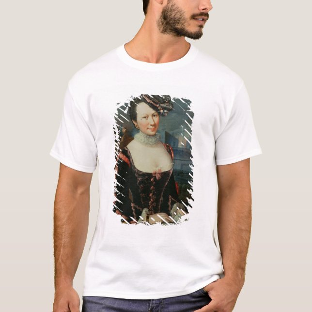 Camiseta Retrato de una mujer que lleva a cabo una (Anverso)
