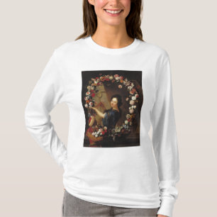 Camiseta Retrato de una mujer rodeada por las flores
