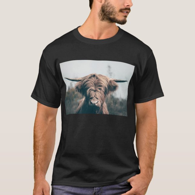 Camiseta Retrato de vaca Highland (Anverso)