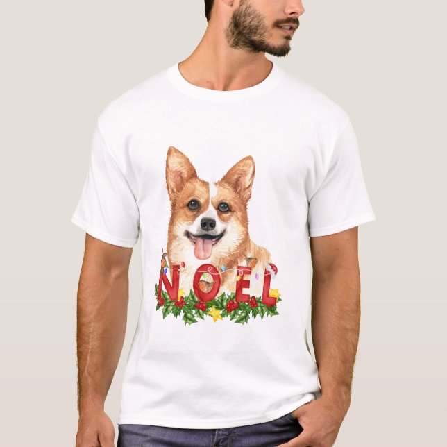 Camiseta Retrato de vacaciones de Corgi Cute (Anverso)