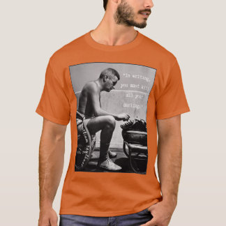 Camiseta retrato de William Faulkner y cita En la escritura