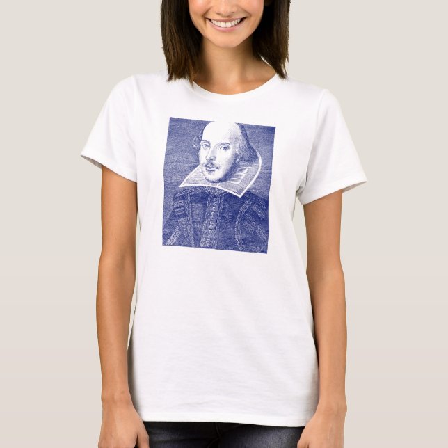 Camiseta Retrato de William Shakespeare de First Folio (Anverso)