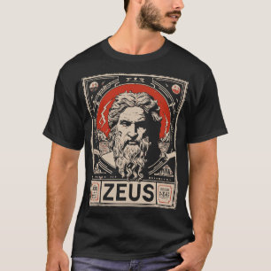 Camiseta Retrato de Zeus vintage   Arte de Dios de la Sabid